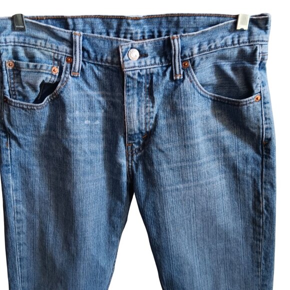 32x30 Levis 527 Slim Bootcut Jeans W32 L30 Mens Denim Blue Mid-Rise Distress - Picture 4 of 6